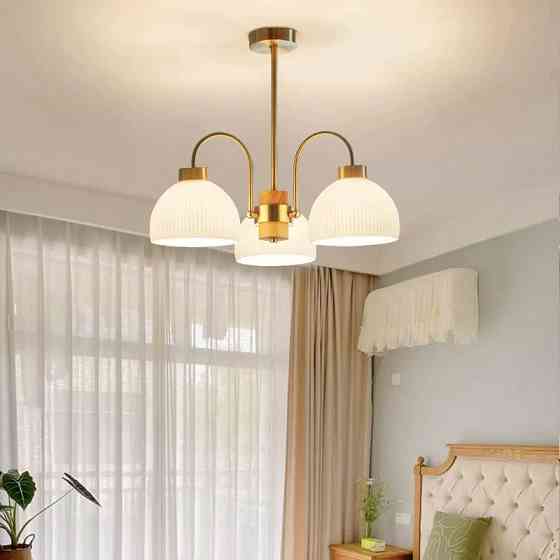 Люстра светодиодная потолочная 5042 (Золотистый) 3 плафона Киев