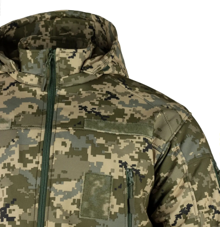 Чоловіча зимова куртка теплозберігаюча SoftShell Max-Heat ММ-14 з капюшоном (Піксель ЗСУ) XXL Вінниця