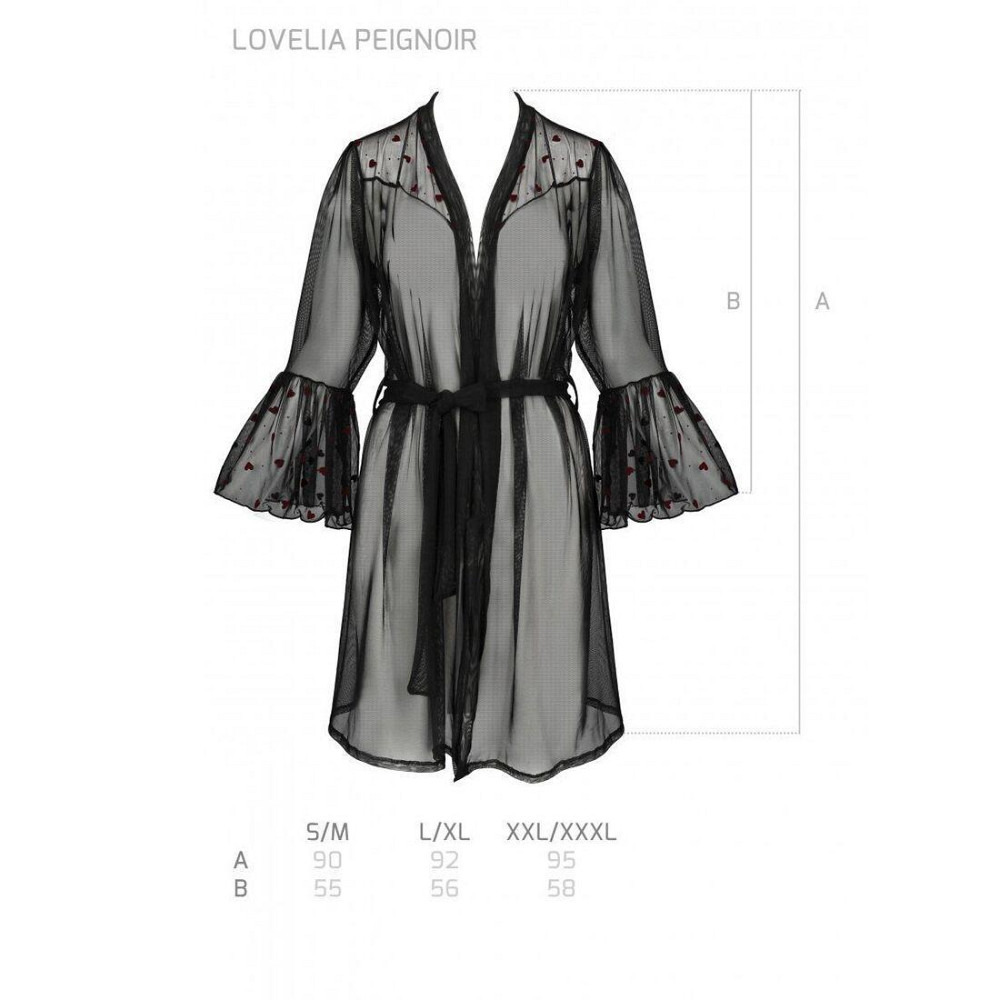 Повітряний пеньюар Passion LOVELIA PEIGNOIR L/XL, black Sex Aura Київ - фото 7