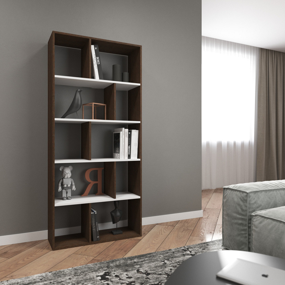 Стелаж VAYS D-1, книжкова полиця на 10 комірок, ЛДСП, 80×30×178 см – для дому, вітальні, офісу Львів - фото 6