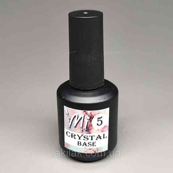 Crystal base Mi #5 (молочно-рожева база з золотими пластівцями юккі) 15мл (пляшка з пензликом) Херсон