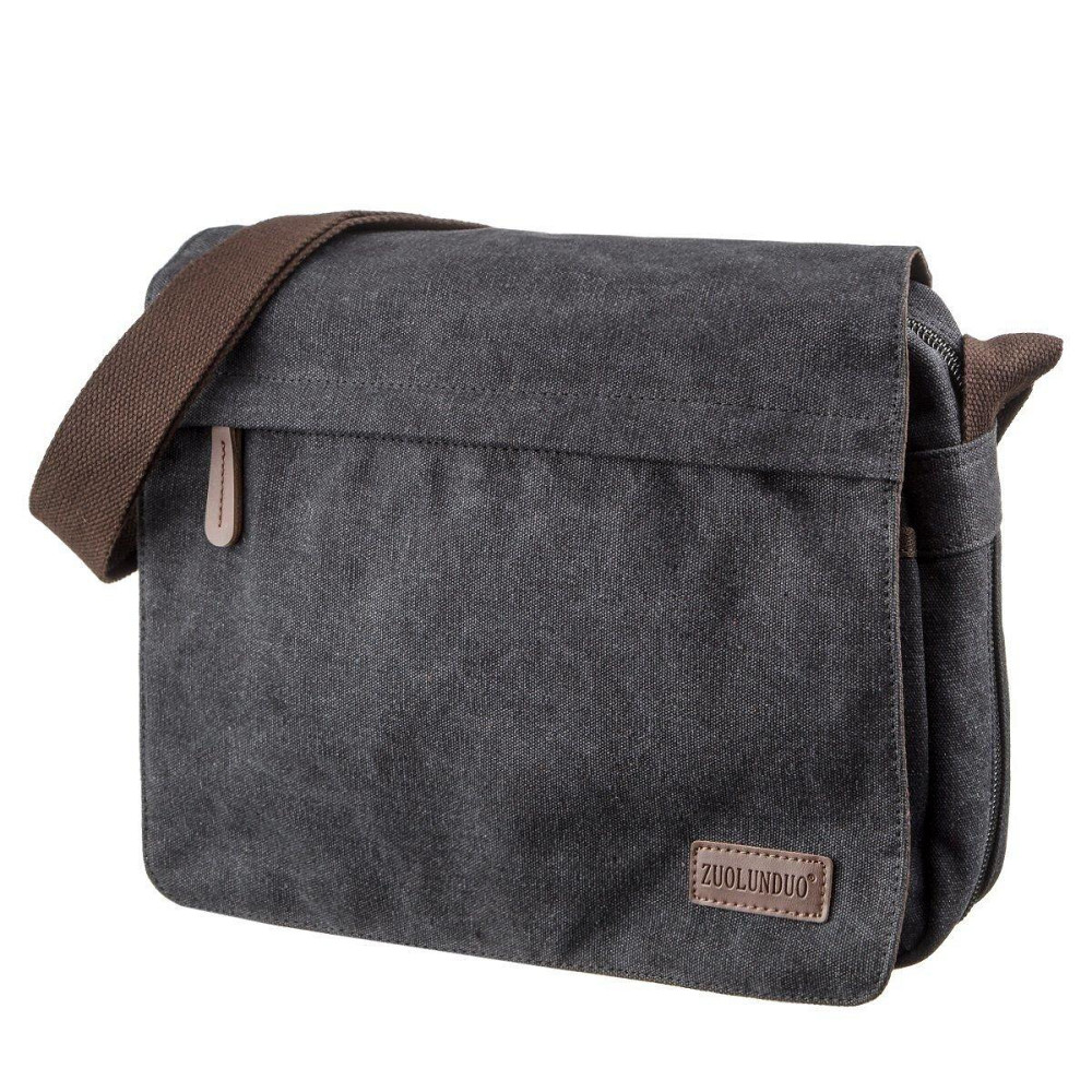 Сумка почтальонка текстильна Vintage 20088 Чорна Київ - фото 2