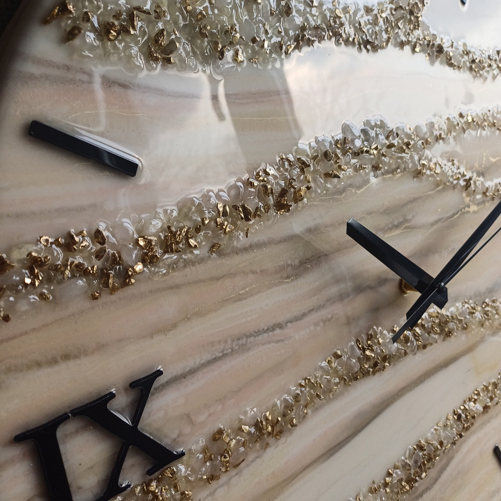 Годинник настінний 50 см з епоксидної смоли ручної роботи Дніпро - фото 3