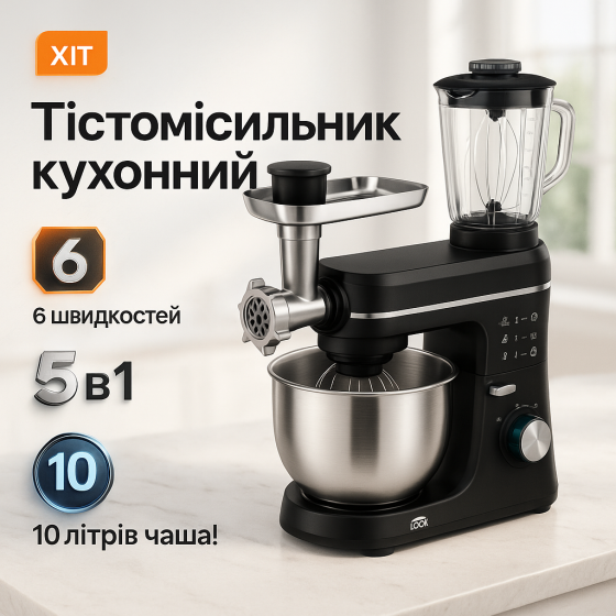 Миксер тестомес стационарный Domotec 6676B 5в1 10 Л 1400 W, Лучшие тестомесы для дома CB-42 Львов