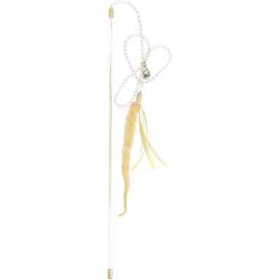 Игрушка для кошек Hippie Pet Вудка з хробачком пісочна 48 см (HIPCW2401002SM) Винница