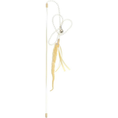 Іграшка для котів Hippie Pet Вудка з хробачком пісочна 48 см (HIPCW2401002SM) Вінниця - фото 1