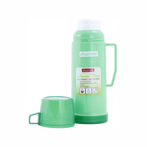 Термос 450мл скляна колба + пластикова чашка (синій,зелений,червоний) KAMILLE 2070 Житомир - фото 11