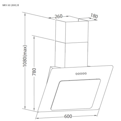 Вытяжка кухонная Pyramida NRX 60 (800) B XGBL Винница - изображение 6