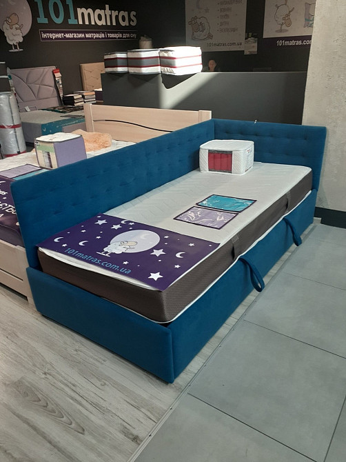 Ліжко-диван SunriseDesign з підйомним механізмом каркас дерево 140x200 бежевий Київ - фото 7