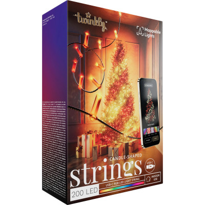 Гірлянда Twinkly Smart LED Strings USB 200 Candle-shaped RGB LEDs, Green Wire, USB-C 12м (TWKC200RGB-G) Вінниця - фото 7
