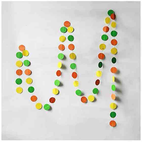 Гирлянда кружки на нитке для декора 4 м на 6 см разноцветный Киев