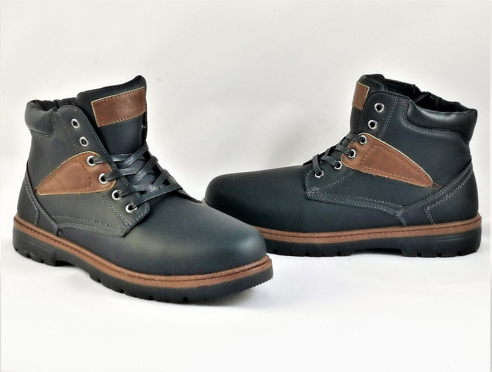 Черевики ЗИМНІ Чоловічі Чорні Кросівки з МЕХОМ на замку з блискавкою (розміри: 41,42,43, 44) — 204-2 Дніпро - фото 9