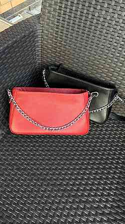 Женская кожаная сумочка, Стильная сумка из натуральной кожи, Маленькая красная сумка на плечеMasterSem Киев