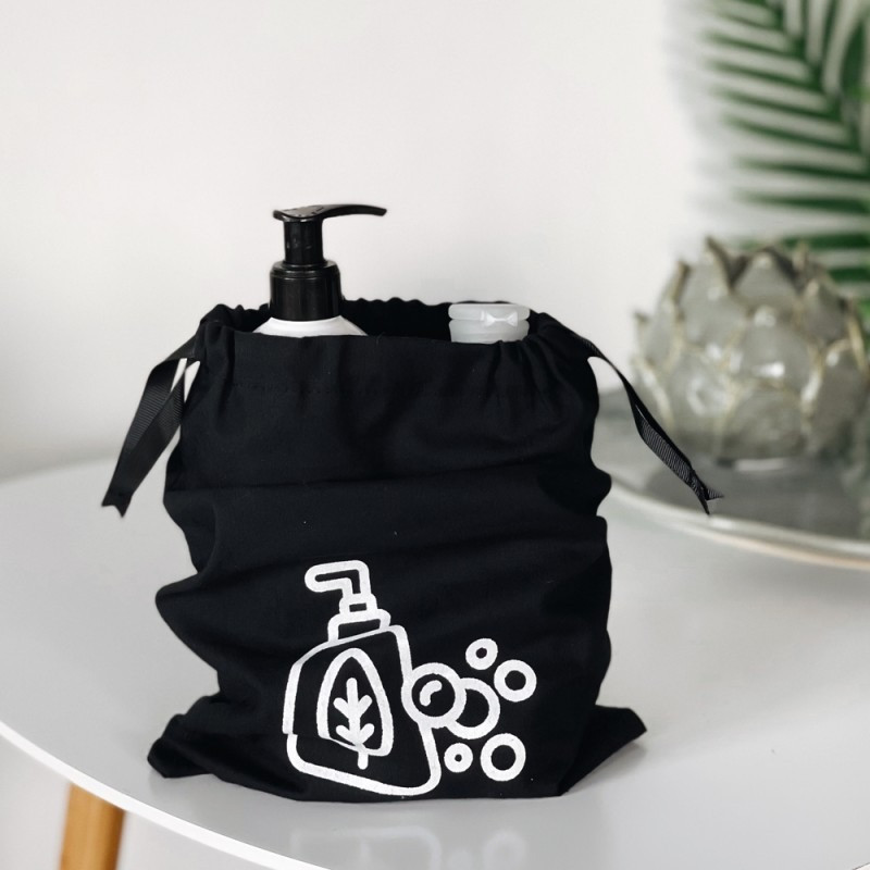 Мешок хлопковый для косметики 30х20 см (Черный) Сумы - изображение 1