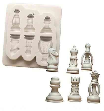 Молд силіконовий Шахи маленький 80 на 70 мм сірий Київ