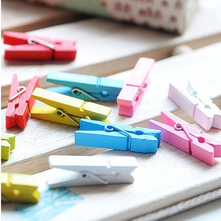 Маленькие прищепки декоративные 50 штук 3 см разноцветный Киев - изображение 3