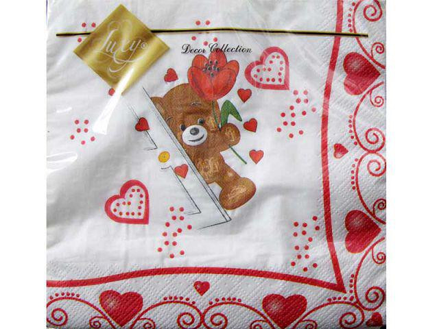 Бумажная салфетка на свадьбу (ЗЗхЗЗ, 20шт) Luxy  Неожиданная любовь (066) (1 пачка) Харьков - изображение 1