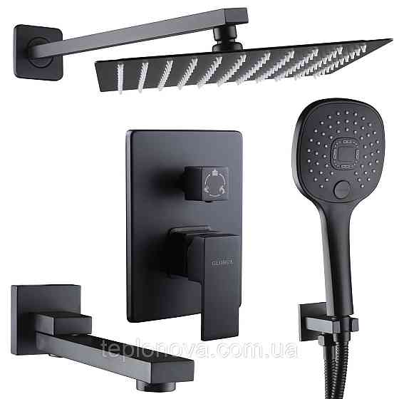 Душевая система Globus Lux SMART GLM-305N-BB встроенная на три потребителя, поворот.излив, черный Черновцы