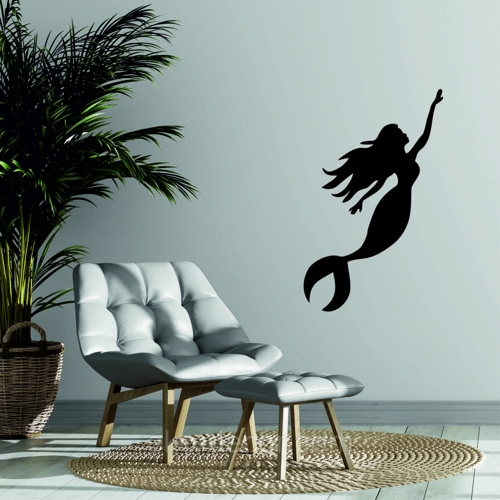 Декоративное настенное 3D Панно «Русалочка» Декор на стену с объемом 90*56 см, Черный Киев - изображение 5