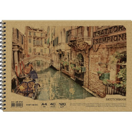 Альбом для акварелі "Графіка"  20арк. KRAFT 200г/м АК4720 на спіралі, шт Київ - фото 1