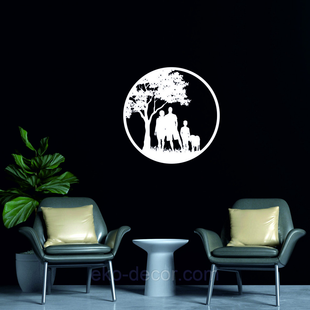 Декоративне настінне Панно «Сім'я», Декор на стіну 90*90 см, Білий Київ - фото 4