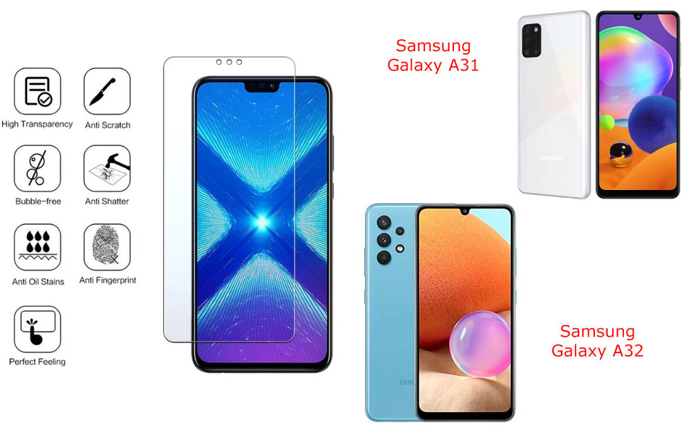 Защитное стекло NeoGlass для Samsung Galaxy A31, Galaxy A32 – ультрапрозрачное и устойчивое Киев - изображение 4