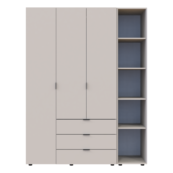 Комплект шаф для одягу Doros Гелар (2 шт.) 154,4х49,5х203,4 см Кашемір (DRS-011256) Львів