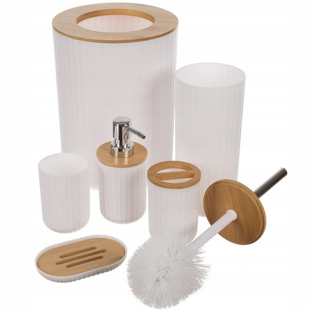 Набір аксесуарів для ванної кімнати 6в1 з бамбука Ruhhy (24635) Нововолинськ - фото 2