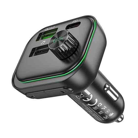 АЗП з FM-модулятором BOROFONE BC54 Acertar PD30W+QC3.0 car BT FM transmitter 18W Black (6941991109850) Київ
