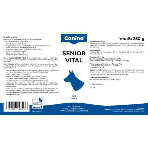 Минеральный комплекс Canina Senior Vital для пожилых собак старше 7 лет 250 г Киев