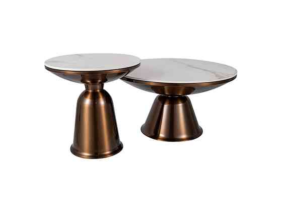 Журнальний столик VERA білий/мідний (к-кт) д.75, д.50 Киев