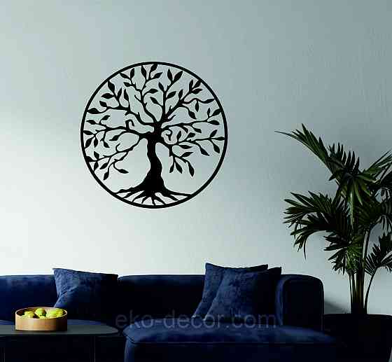 Декоративное настенное 3D Панно «Дерево в кругу» Декор на стену с объемом Киев