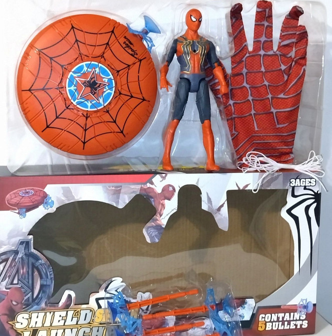 Набор супергероя Человек-паук, фигурка, щит стреляет присосками. Харьков - изображение 8