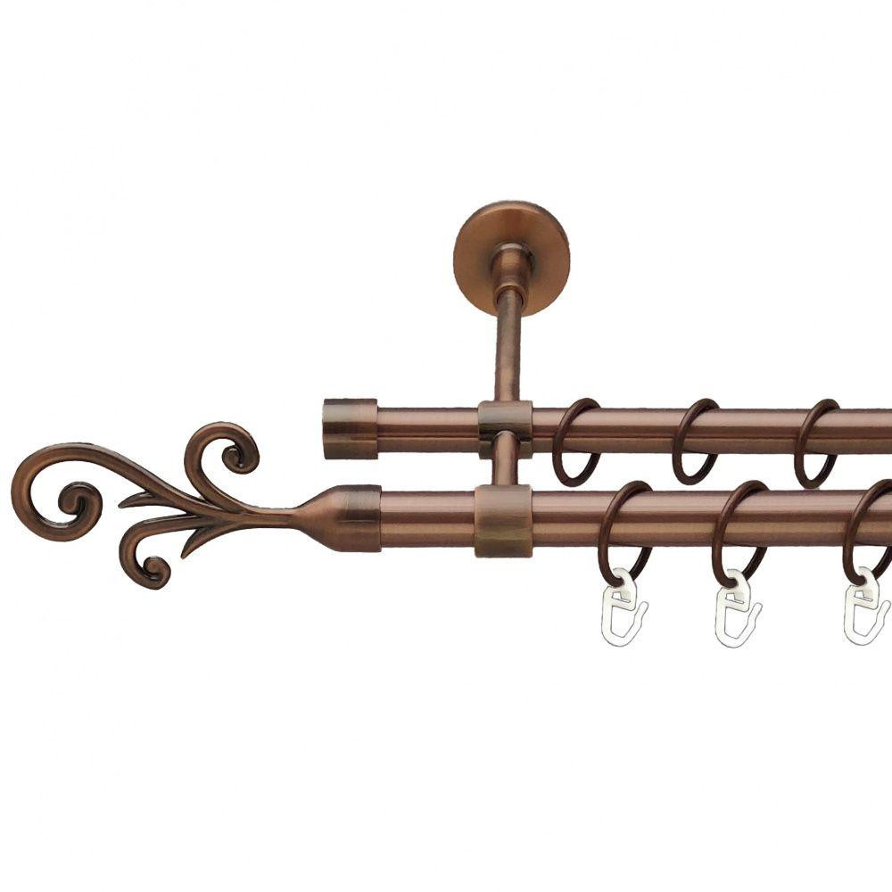 Карниз Orvit Фала металевий дворядний закритий гладка труба кільце металеве Мідь 19\16 мм 160 см (00-00012033) Львів - фото 1