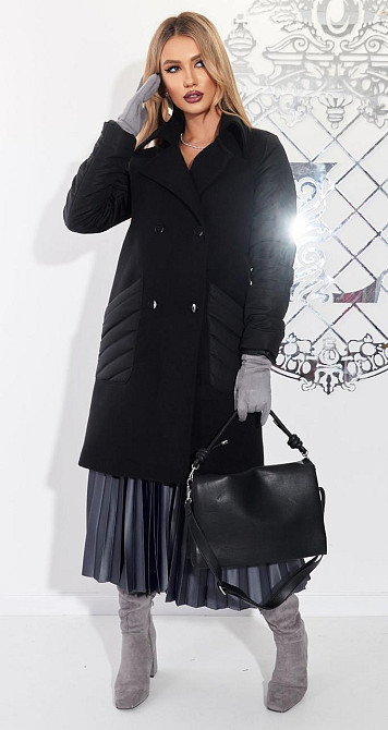 Комбіноване пальто куртка (44) Київ - фото 3