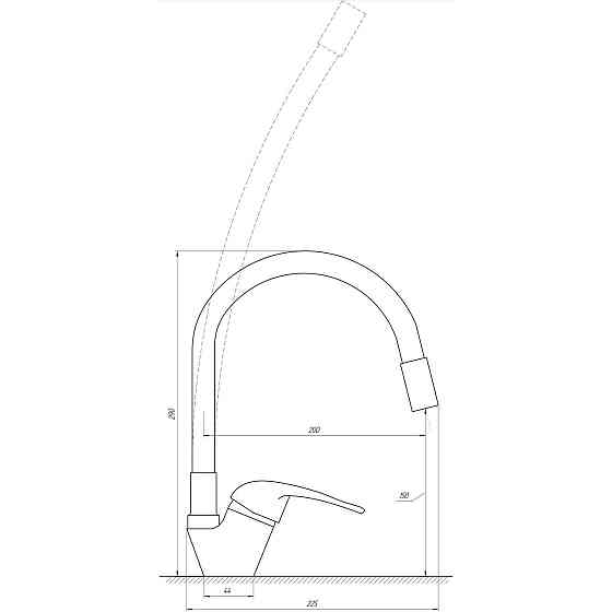 Смеситель для кухни EcoMix ENERGO E-GEZ-203SLR-BLACK (000019168) Киев