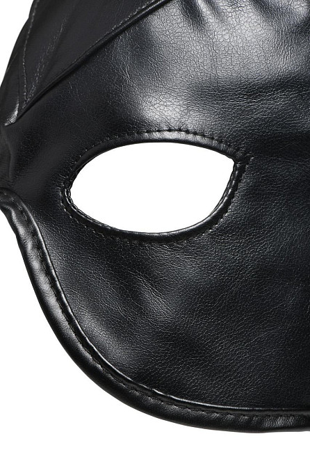 Маска з рогами Master Series: Dungeon Demon Bondage Mask with Horns, чорна Sex Aura Київ - фото 5