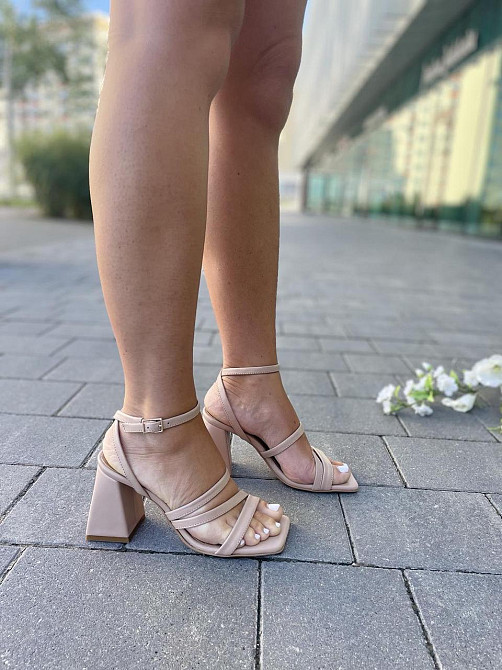 SANTINI Босоніжки жіночі бежеві шкіряні SANTINI 807381-14 літні на підборах / Зручне літнє взут Коломыя - изображение 10