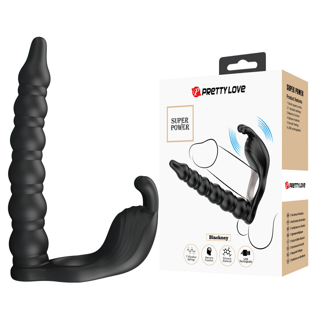 Насадка на член для двойного проникновения - Pretty Love Blackney Vibrating Enhacer Black Sex Aura Киев - изображение 2