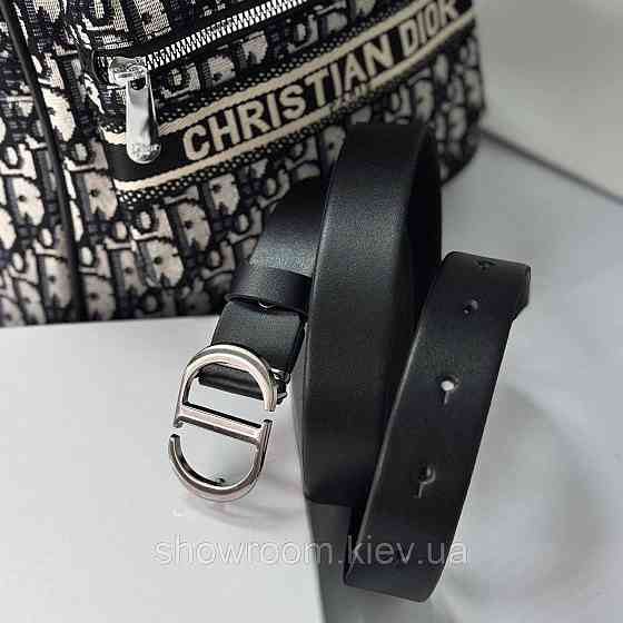 Шкіряний ремінь CD із фірмовою пряжкою (0116) Київ