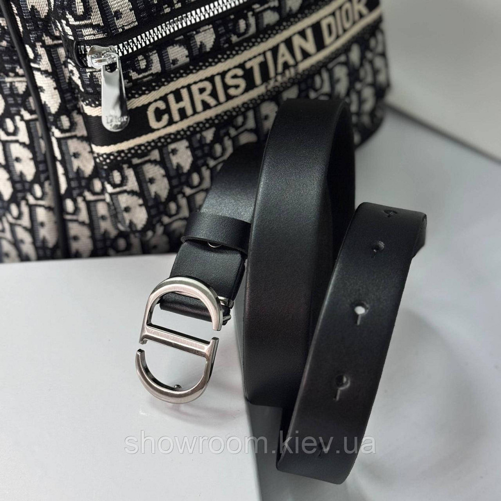 Шкіряний ремінь CD із фірмовою пряжкою (0116) Київ - фото 2