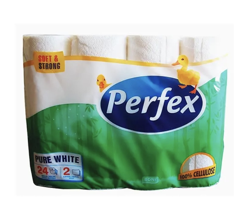 Двошаровий туалетний папір Perfex Boni Hotel, 24 рулони Виноградів - фото 1