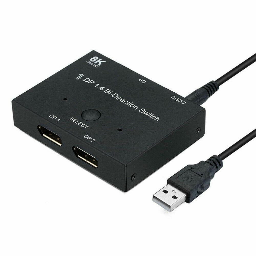 Двонаправлений перемикач DisplayPort 8K DP 1.4 8K@30Hz 4K@120Hz Розгалужувач-конвертер для кількох джерел та дисплеїв Київ - фото 9