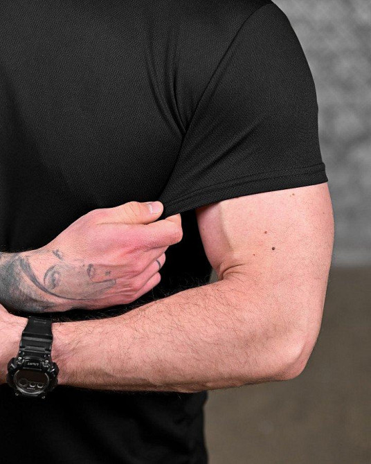 Тактична футболка потоотводящая Veteran чорна ДЛ7221 Одеса - фото 5