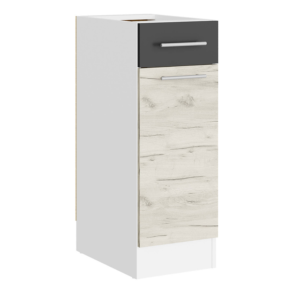 Кухонный модуль нижний с шухлядой Эверест Эко 300дуб крафт белый/графит/белый (без столешницы) 30х46х82 см (DTM-071031) Днепр - изображение 1