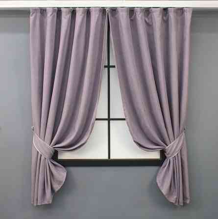Комплект коротких штор VR-Textil Микровелюр Petek № 1493ш Лавандовый 140х170 см 2 шт (35-0234) Киев