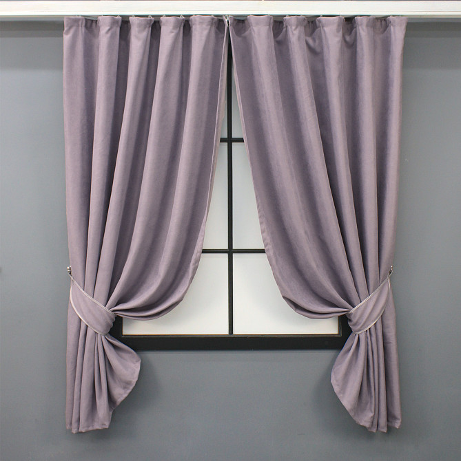 Комплект коротких штор VR-Textil Микровелюр Petek № 1493ш Лавандовый 140х170 см 2 шт (35-0234) Киев - изображение 1