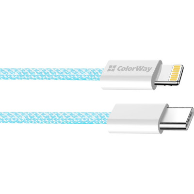 Дата кабель USB-C to Lightning 1.0m 27W blue ColorWay (CW-CBPDCL061-BL) Винница - изображение 9