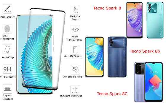 Захисне скло HyperGlass Pro для Tecno Spark 8, Spark 8p, Spark 8C – максимальна чутливість та захист Київ