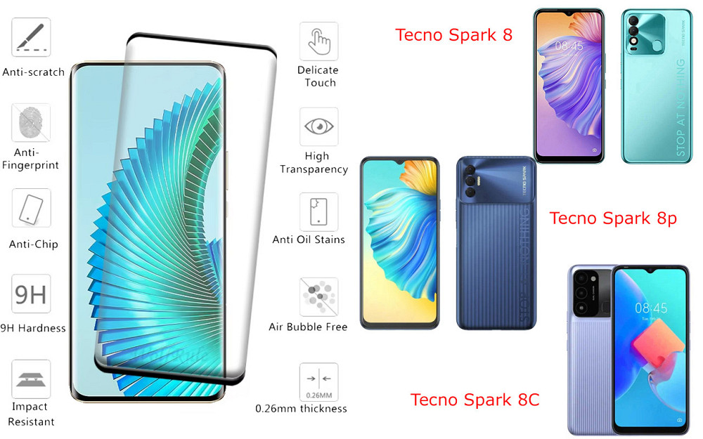 Захисне скло HyperGlass Pro для Tecno Spark 8, Spark 8p, Spark 8C – максимальна чутливість та захист Київ - фото 2